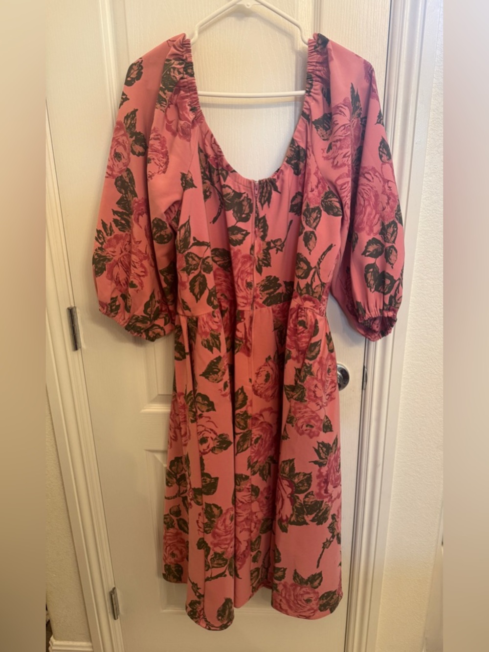 Vixen by Micheline Pitt Pink roses Vacation Midi Dress - Picture 2 of 5